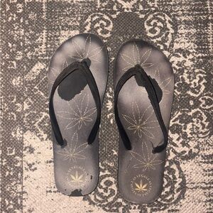 Black & Gold Flip Flops